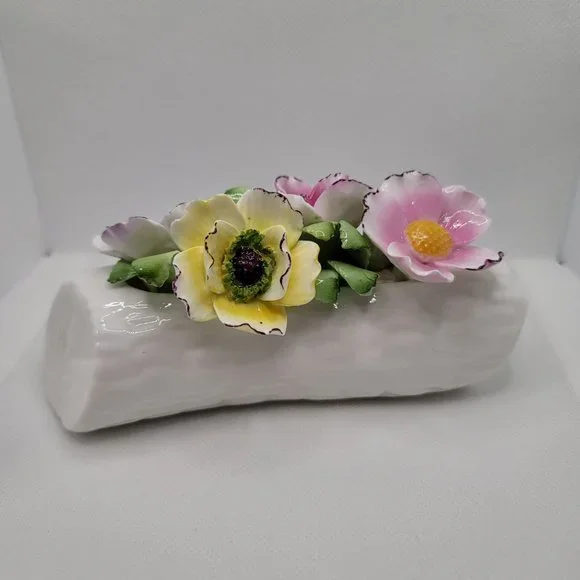 Staffordshire Royale Fine Bone China - Floral Log / Made in England / Abbydean - Picture 3 of 6